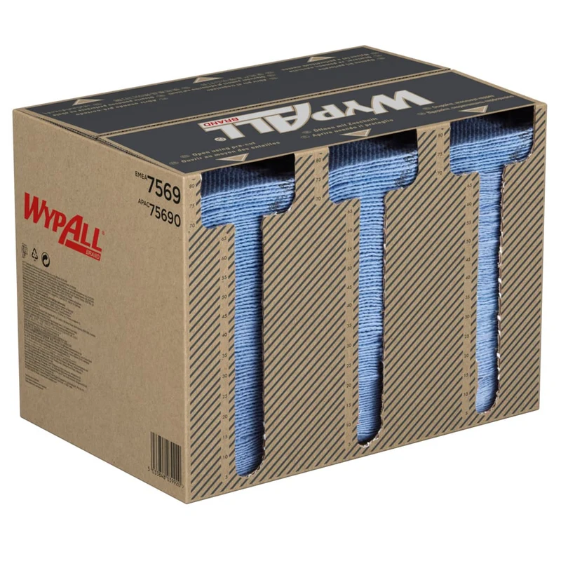 WypAll® ForceMax Wischtücher - Viertelgefaltet / Blau /33.50 x 34.50 cm - 1 Dispenser Box x 480 Sheets | Karton (1 Spenderbox)