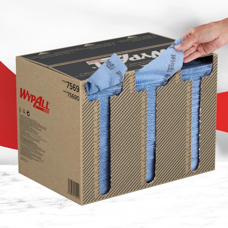WypAll® ForceMax Wischtücher - Viertelgefaltet / Blau /33.50 x 34.50 cm - 1 Dispenser Box x 480 Sheets | Karton (1 Spenderbox)
