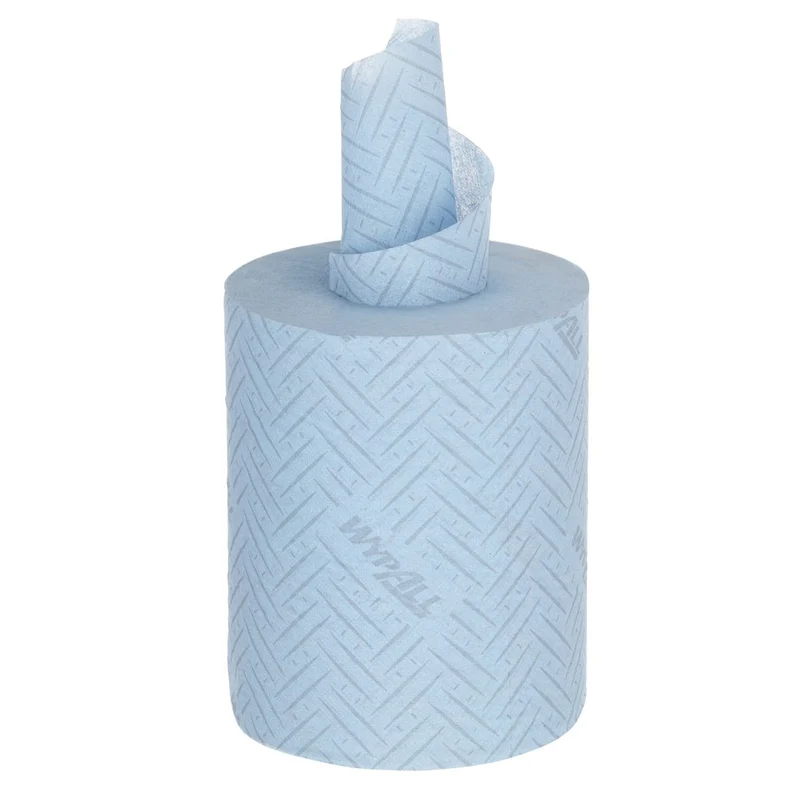 WypAll® Reach™ Papierwischtuch für die Reinigung im Service & Einzelhandel - Zentralentnahme / Blau - 6 Rolls x 280 Sheets | Karton (6 Rollen)