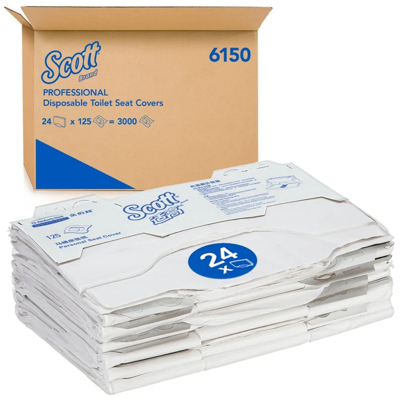 Scott® Toilettensitzauflagen - Weiß - 24 Bags x 125 Packs | Karton (24 Beutel)