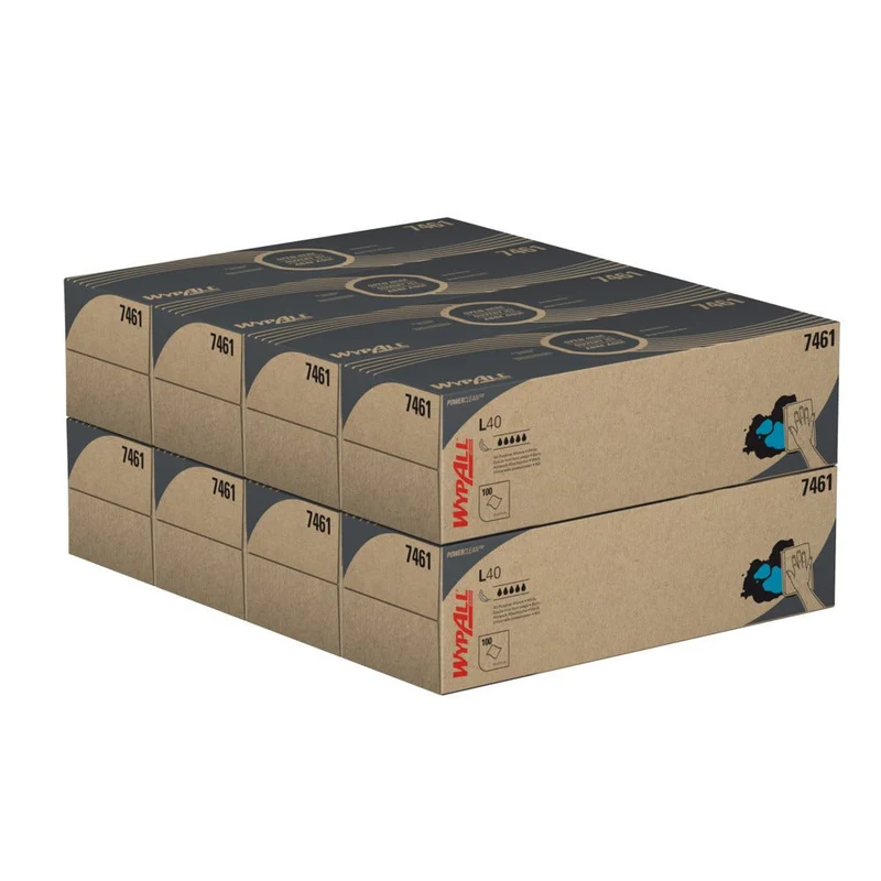 WypAll® L40 PowerClean - Zupfbox / Weiß - 8 Cartons x 100 Sheets | Karton (8 Boxen)