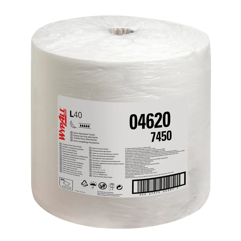 WypAll® L40 Wischtücher - Großrolle / Weiß - 1 Roll x 875 Sheets | Karton (1 Rolle)