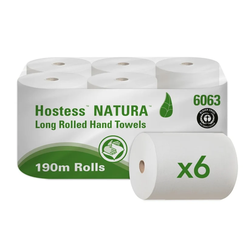 Hostess™ NATURA Handtücher - Rolle / Grau - 6 Rolls x 1 Sheet | Karton (6 Rollen)