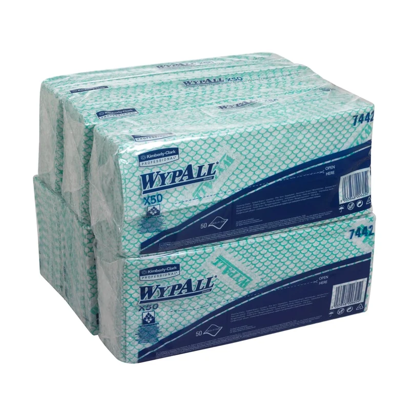 WypAll® X50 Critical Clean - Interfold / Grün - 6 Bags x 50 Sheets | Karton (6 Beutel)
