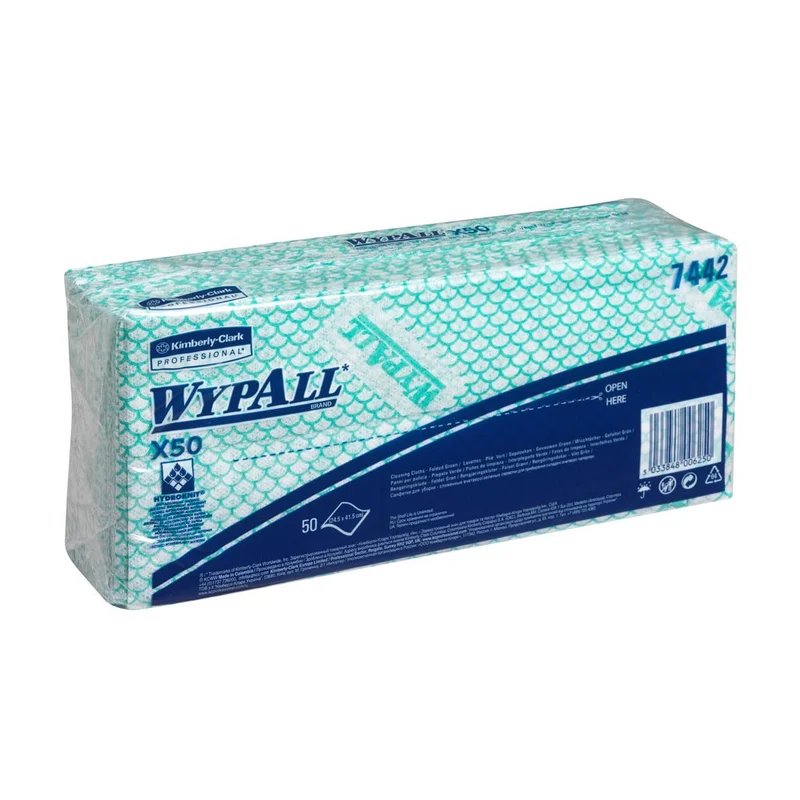 WypAll® X50 Critical Clean - Interfold / Grün - 6 Bags x 50 Sheets | Karton (6 Beutel)