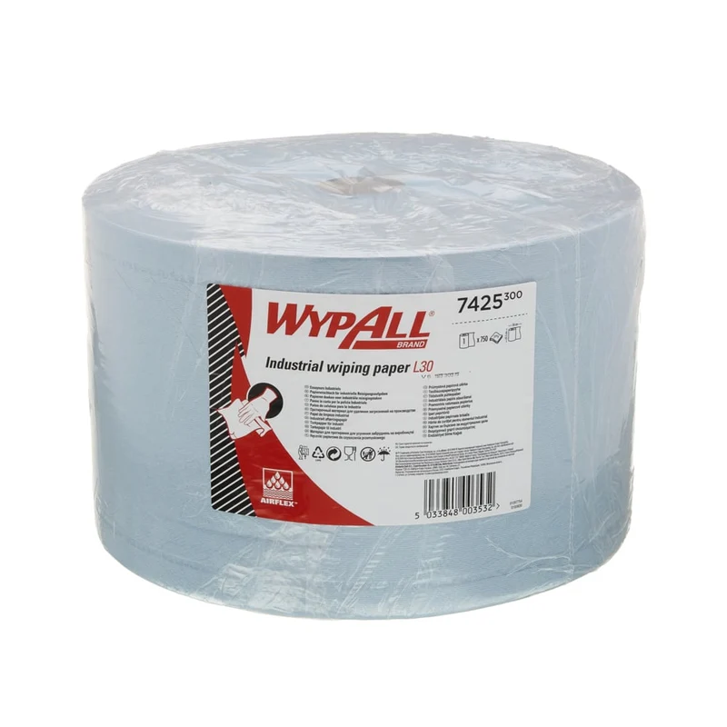 WypAll® L30 Papierwischtuch für industrielle Reinigungsaufgaben - Großrolle / Blau - 1 Roll x 750 Sheets | Karton (1 Rolle)