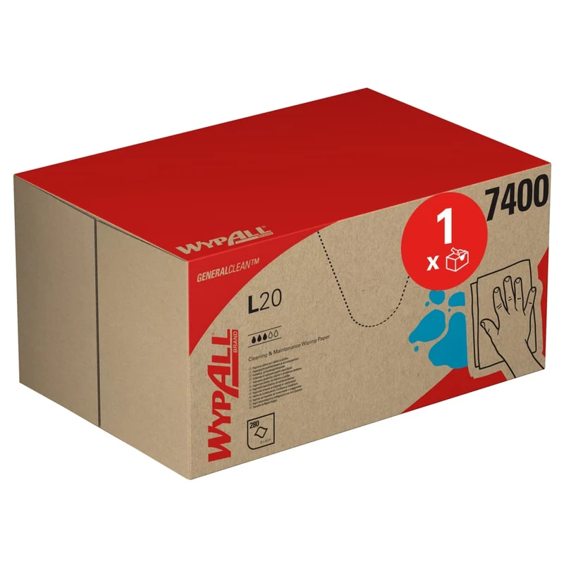 WypAll® L20 Genral Clean - BRAG™ Box / Blau - 1 Brag Box x 280 Sheets | Karton (1 Box)