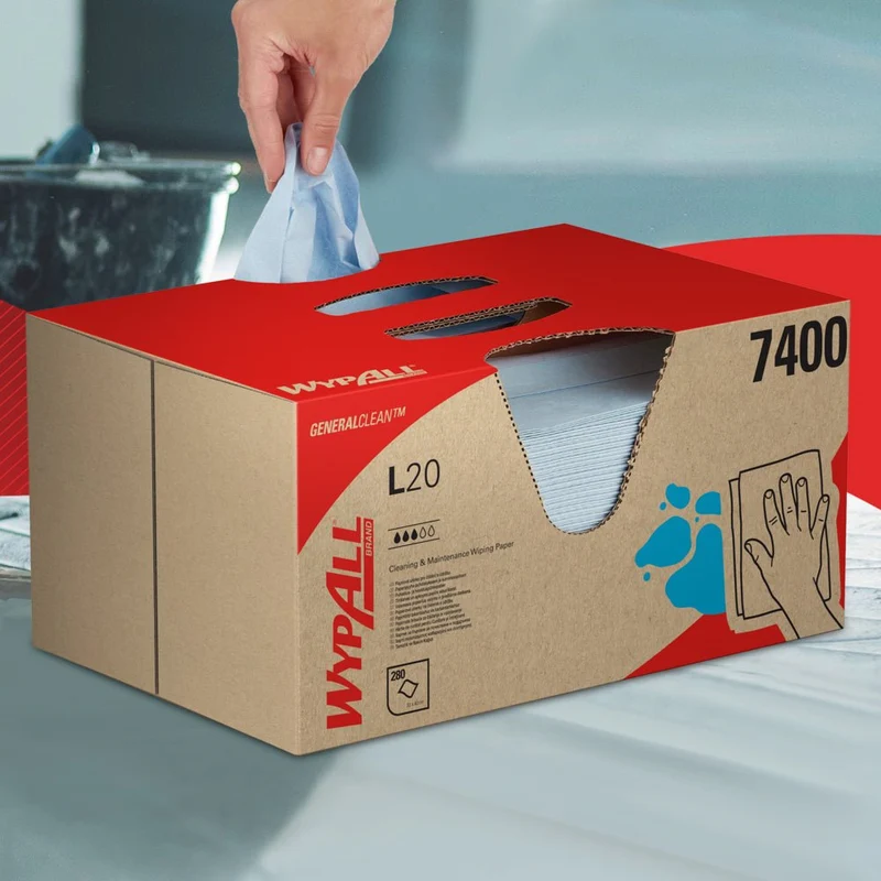 WypAll® L20 Genral Clean - BRAG™ Box / Blau - 1 Brag Box x 280 Sheets | Karton (1 Box)