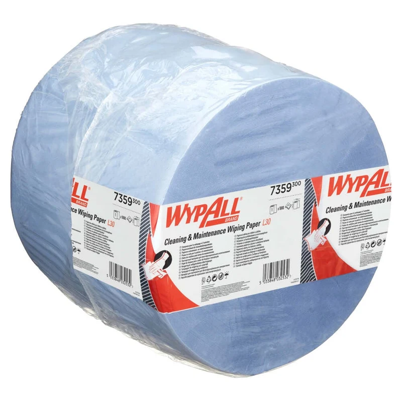 WypAll® L30 Papierwischtuch für Instandhaltungsarbeiten - Großrolle - Extra breit & lang / Blau - 1 Roll x 1000 Sheets | Karton (1 Rolle)