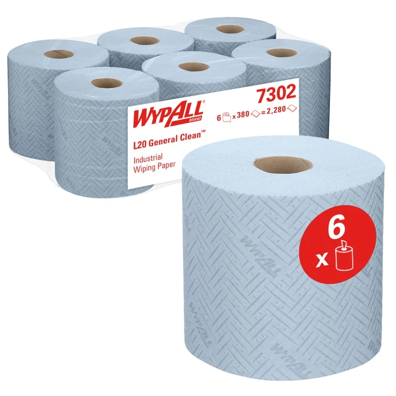 WypAll® L20 Papierwischtuch für industrielle Reinigungsaufgaben - Zentralentnahme / 38.00 cm x 18.30 cm