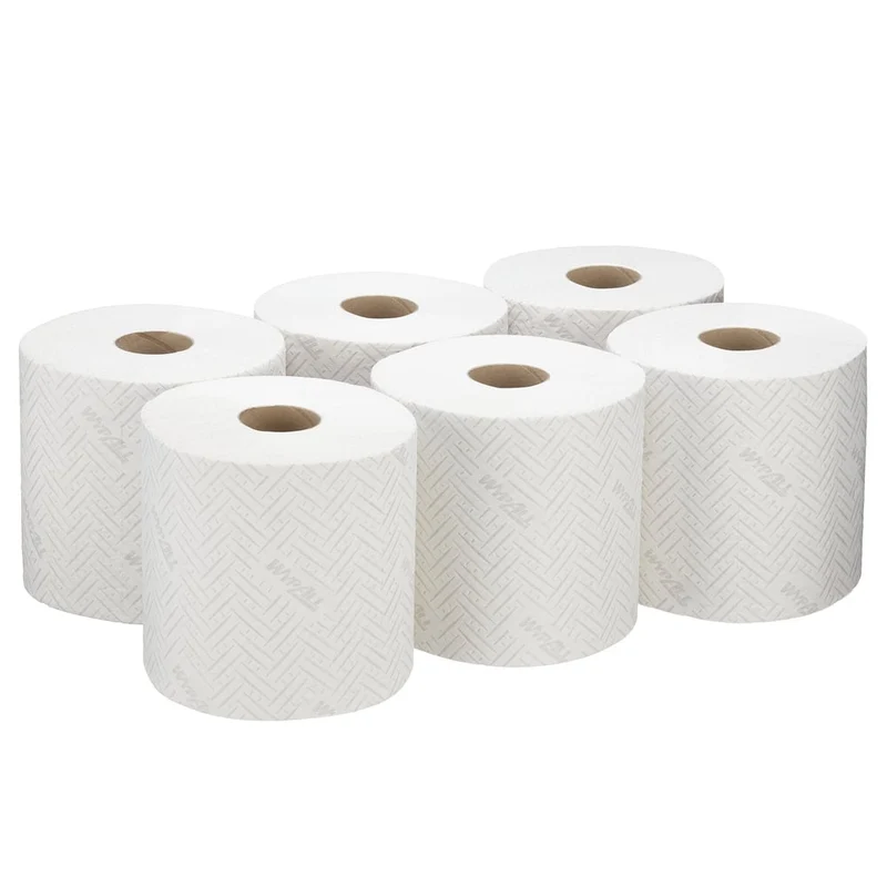 WypAll® L20 Papierwischtuch für Instandhaltungsarbeiten - Zentralentnahme / Weiß - 6 Rolls x 400 Sheets | Karton (6 Rollen)