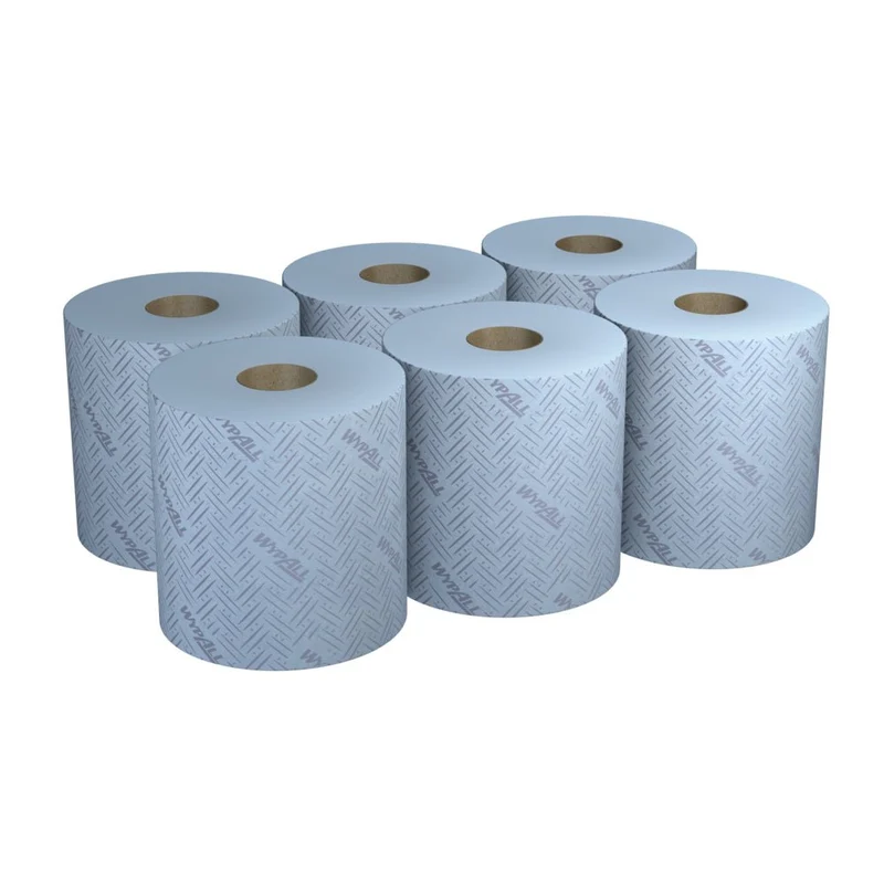 WypAll® L20 Papierwischtuch für Instandhaltungsarbeiten - Zentralentnahme / Blau /2-lagig - 6 Rolls x 400 Sheets | Karton (6 Rollen)