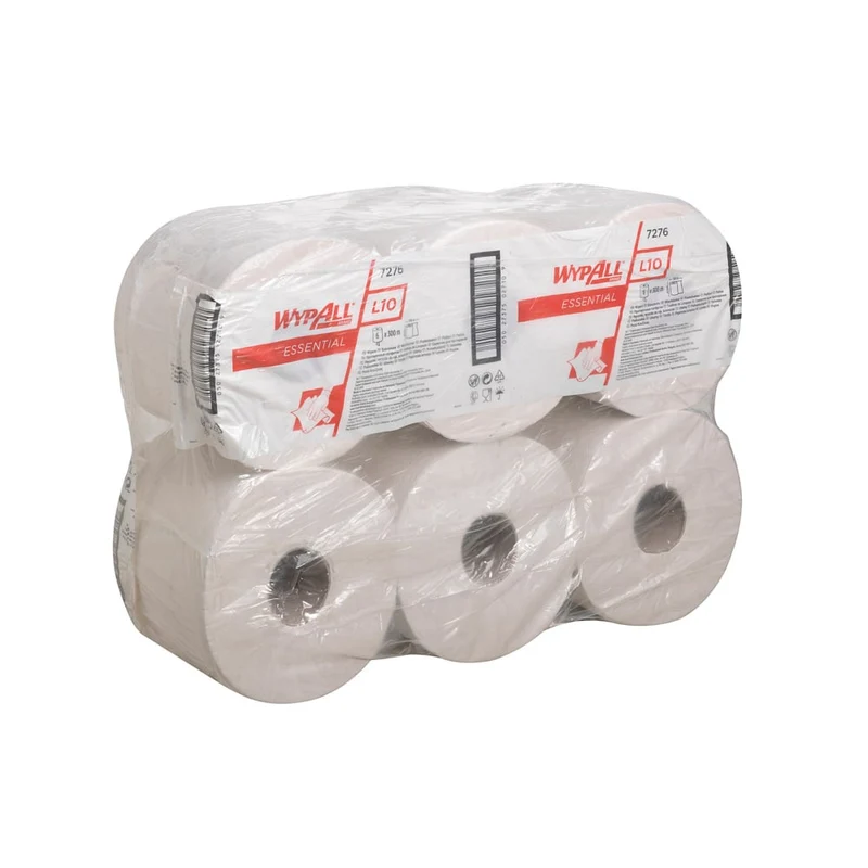 WypAll® L10 ESSENTIAL Wischtücher - Zentralentnahme / Weiß - 6 Rolls x 1 Sheet | Karton (6 Rollen)