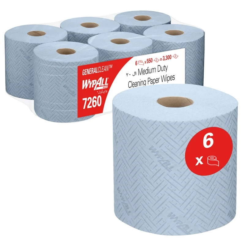 WypAll® L20 General Clean - Centrefeed for Reach+™ / Blau /2-lagig - 6 Rolls x 550 Sheets | Karton (6 Rollen)