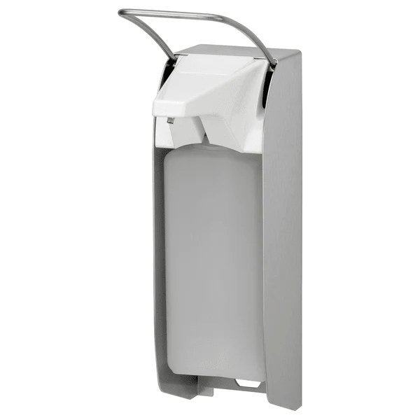 Kiehl Ophardt ingo-man plus IMP T E/24 1000 ml Seifen- und Desinfektionsmittelspender, Edelstahl, kurzer Bedienhebel, für KIEHL-Rechteckflaschen (Euroformat), mit digitalem Hubzähler | Packung (1 Stück)