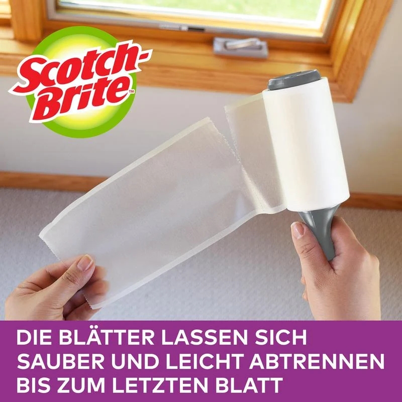 Scotch-Brite™ Everyday Clean Mini-Fusselroller, 30 Blatt, farbiger Griff, 1/Packung | Packung (1 Stück)