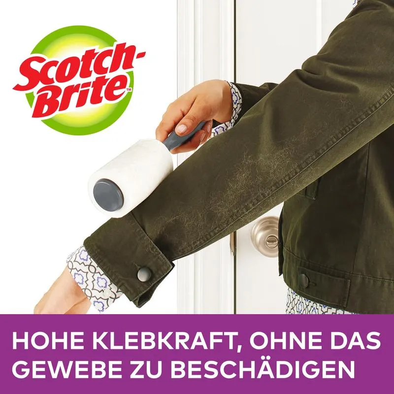 Scotch-Brite™ Everyday Clean Mini-Fusselroller, 30 Blatt, farbiger Griff, 1/Packung | Packung (1 Stück)
