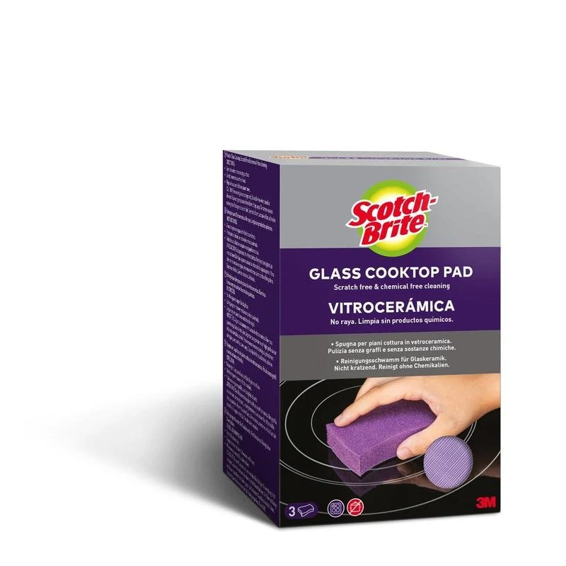 Scotch-Brite™ Glaskeramik-Reinigungsschwamm, 3 Stück pro Packung | Packung (3 Schwämme)
