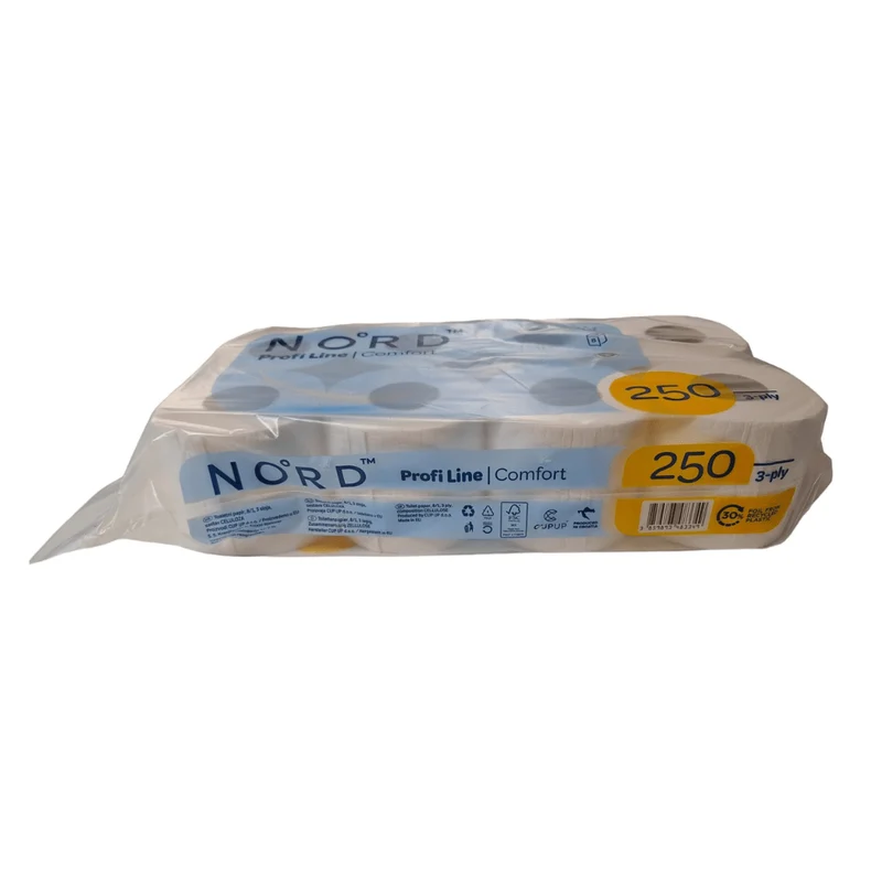 Toilettenpapier, 3-lagig, 250 Blatt, 8 Rollen | Karton (8 Packungen)