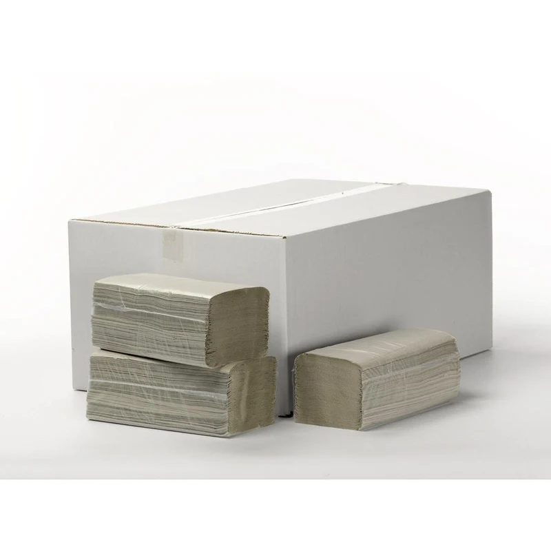 Falthandtücher ZZ-Faltung 1-lagig naturweiß, Aus recyceltem Papier, passend für die Spender D7525452 und D7525453 | Karton (20 Packungen)