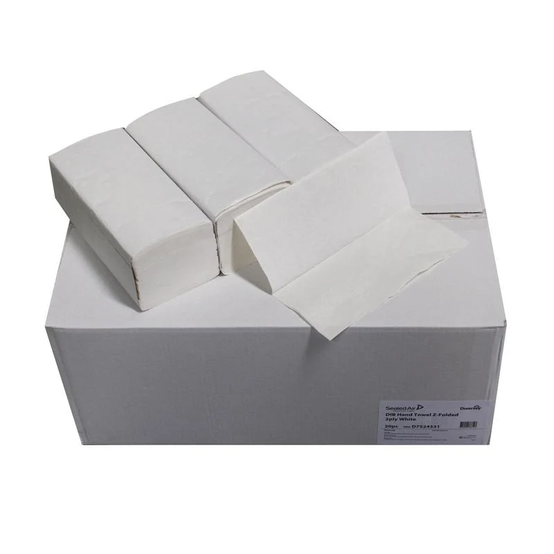 Falthandtücher V-Faltung 2-lagig naturweiß, Aus recyceltem Papier, passend für den Spender D1228913 | Karton (20 Packungen)