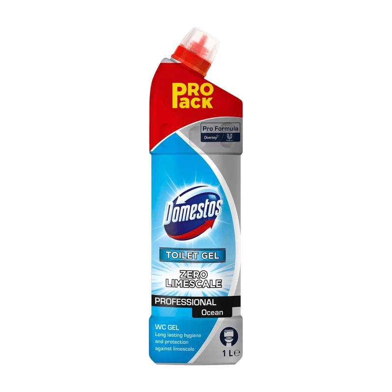 DOMESTOS Professional WC Reiniger Ocean, WC Reiniger gegen Kalk und Urinstein | Flasche (1 l)