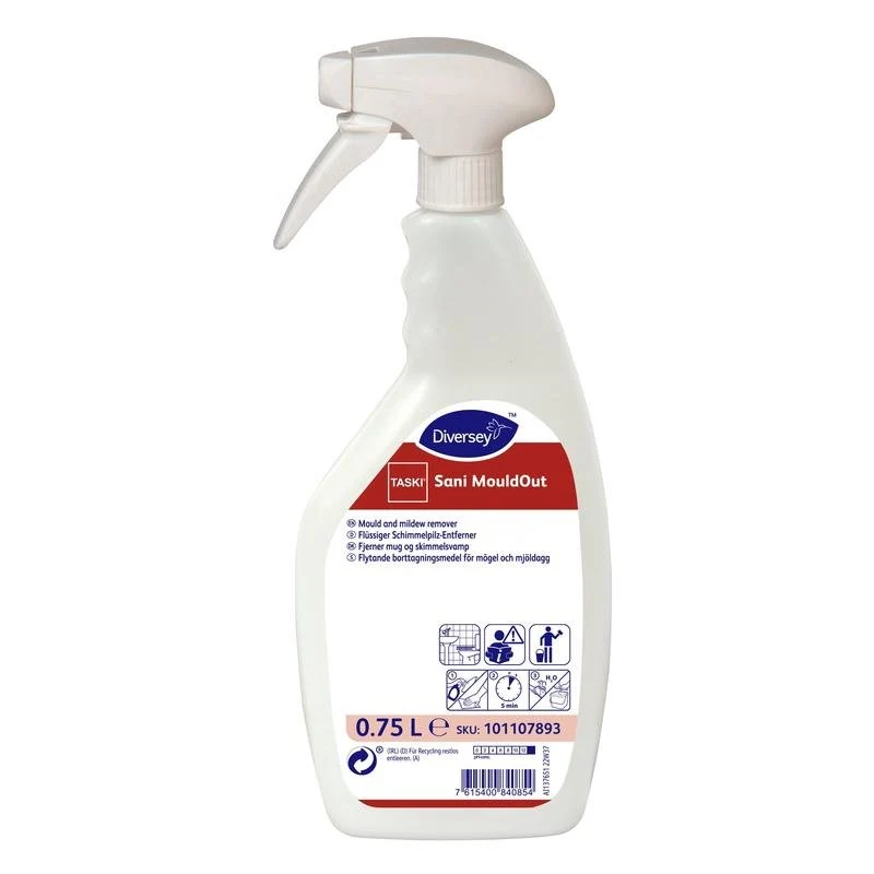 TASKI Sani MouldOut, Schimmelpilz-Entferner auf Basis Chlor | Flasche (750 ml)