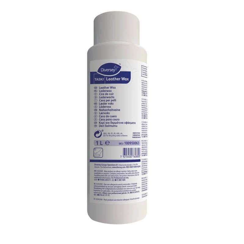 TASKI Leather Wax 6x1 L, Wachs für Leder | Flasche (1 l)