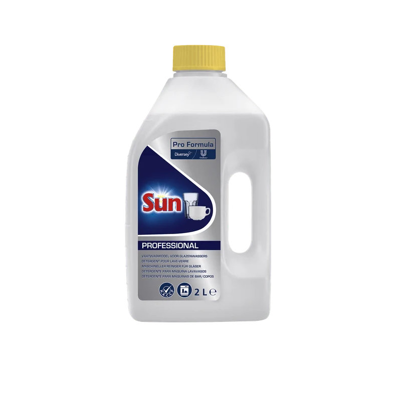 SUN Professional maschineller Reiniger für Gläser, für Gläser- und Thekenspülmaschinen | Flasche (2 l)
