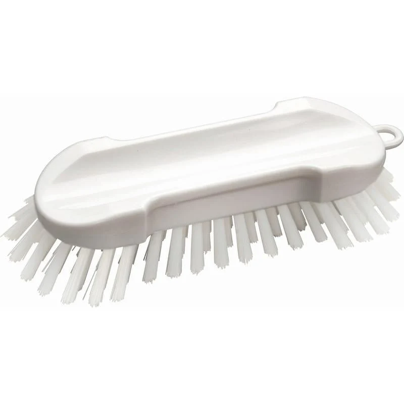 Waschbürste, weiß, hart, Handbürste ohne Stiel, 190x65x30 mm | Packung (1 Stück)
