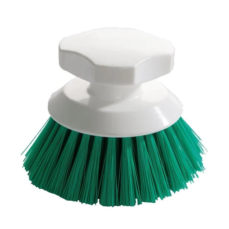 Knopfbürste grün, Knopfbürste mit harten Borsten, 90 x 120mm (Durchmesser) | Packung (1 Stück)
