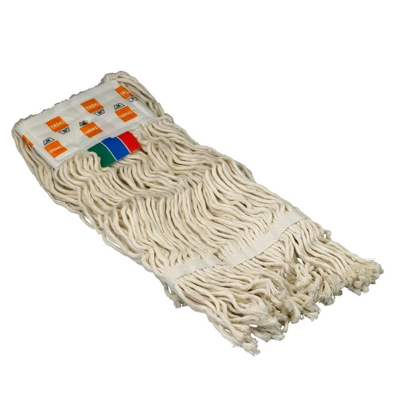TASKI Duo Mop Fransen (300 g), Saugfähige 100% Baumwollfransen mit Bandverstärkung, waschbar bis 95°C | Karton (2 Packungen)