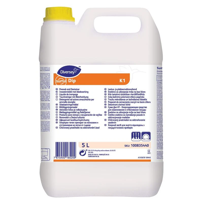 Suma Dip K1, Flüssiger, chlorhaltiger Tauchreiniger | Kanister (5 l)
