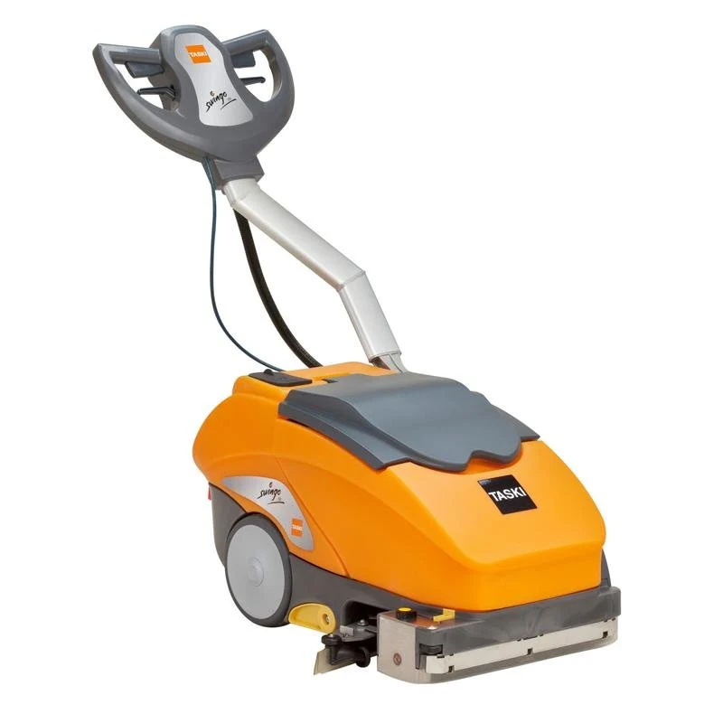 TASKI swingo 350 B BMS, Extrem kompakte und wendige Scheuersaugmaschine, für kleine und überstellte Flächen, batteriebetrieben mit integriertem Ladegerät inkl. 2 Stück Batterie 12 V–25 Ah | Packung (1 Stück)