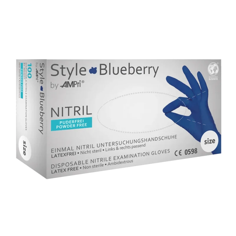 AMPri STYLE BLUEBERRY Nitrilhandschuhe puderfrei by MED-COMFORT, Dunkelblau
