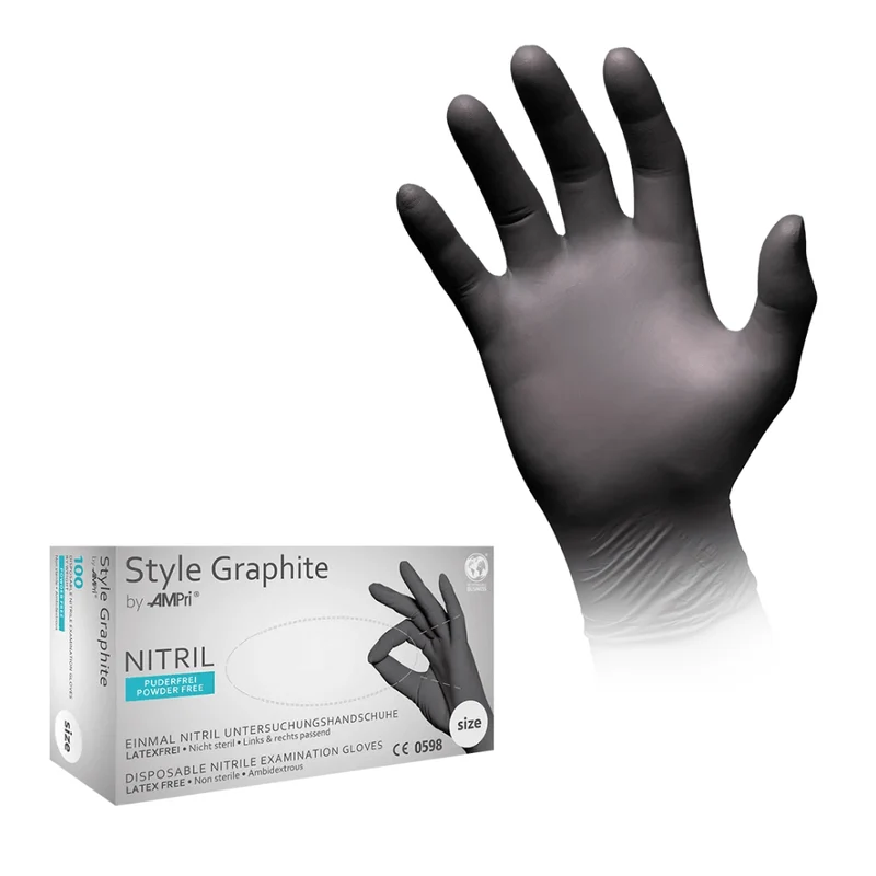 AMPri STYLE GRAPHITE Nitrilhandschuhe puderfrei by MED-COMFORT, Anthrazit