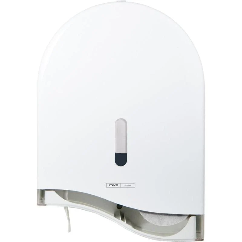 CWS ParadiseLine Großrollen-Toilettenpapierspender TPS Superroll, Panel Weiß - mit Schloss | 1 Stück