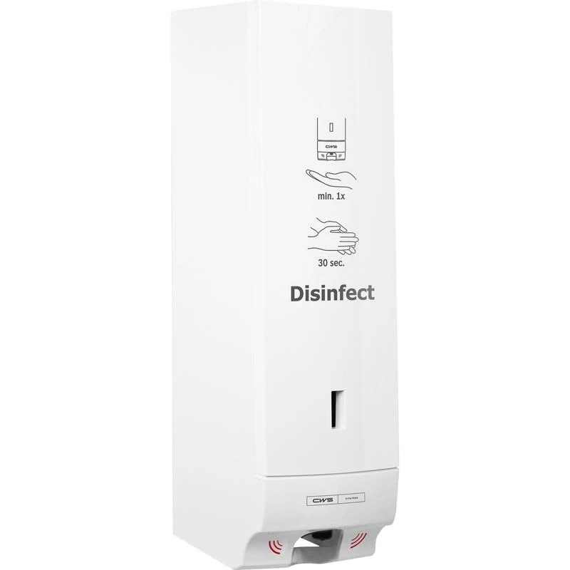 CWS ParadiseLine Desinfektionsmittelspender Disinfect Non touch, mit Panel weiß | 1 Stück