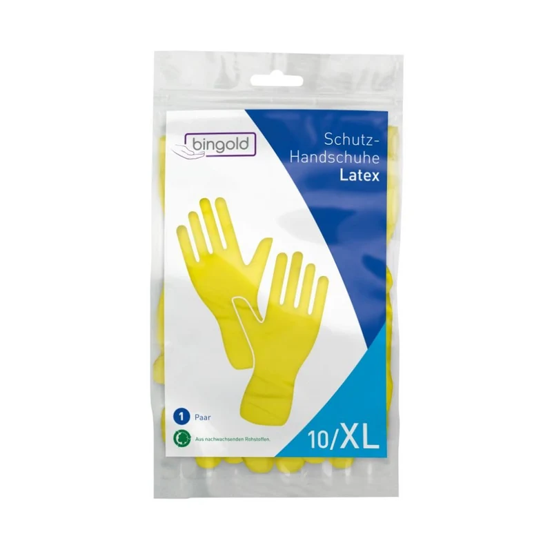 Bingold Schutzhandschuhe Latex, Gelb