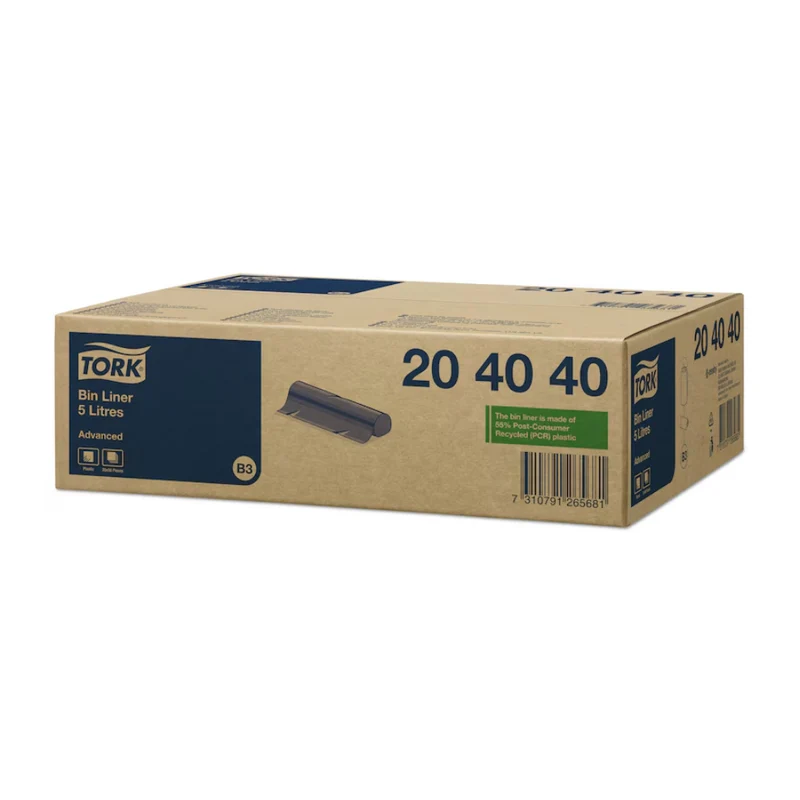 Tork 204040 Müllbeutel 5 l Schwarz B3 32,5 x 40 cm | Karton (20 Rollen)