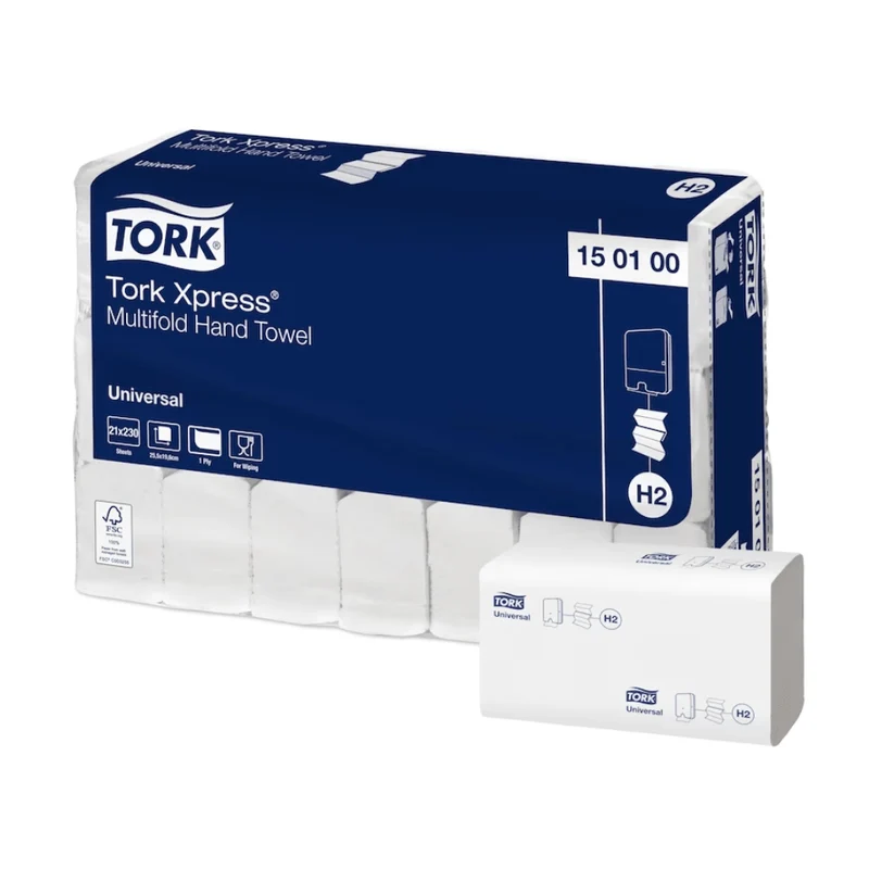 Tork Xpress® 150100 Multifold-Handtücher Universal H2 1-lagig 25,5cm | Karton (21 Packungen)