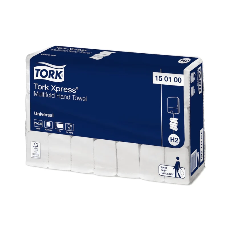 Tork Xpress® 150100 Multifold-Handtücher Universal H2 1-lagig 25,5cm | Karton (21 Packungen)