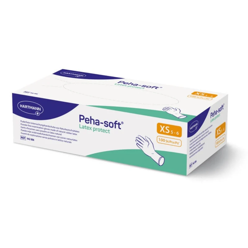 Hartmann Peha-soft® Latex protect, puderfreier Untersuchungshandschuh