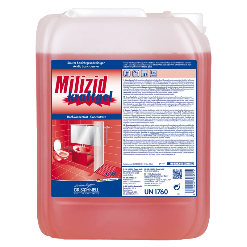 Dr. Schnell MILIZID Kraftgel Sanitärreiniger, sauer für Grundreinigung