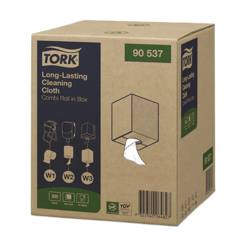 Tork 90537 Langlebige Reinigungstücher Premium W1 W2 W3 | Karton (1 Rolle)