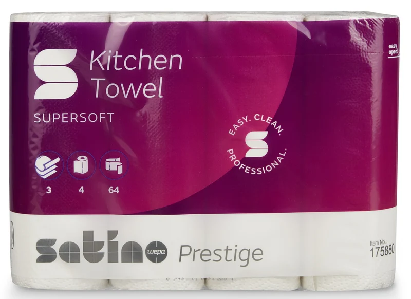 CWS Küchenrollen Prestige 3-lagig, Hochweiß | Karton (8 Packungen)