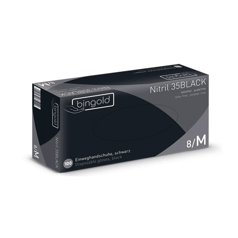 Bingold Nitril 35BLACK Schwarze Nitril Handschuhe