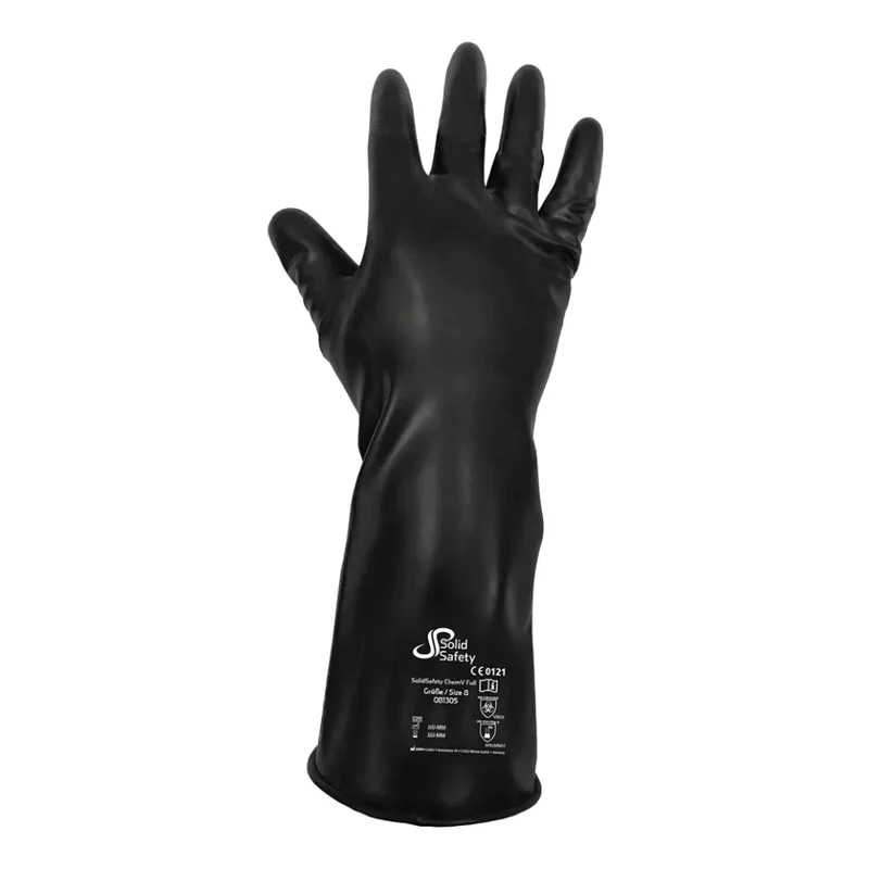 AMPri SolidSafety ChemV Full Stabile Brom-Butyl-Chemiekalienschutzhandschuhe mit Viton Außenschicht