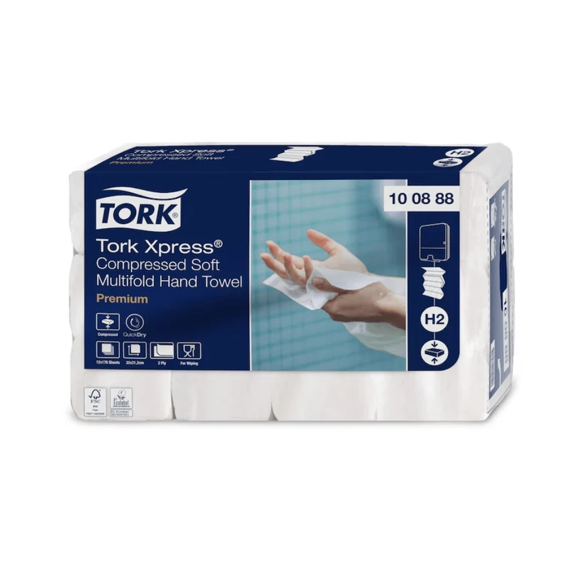 Tork Xpress® Komprimierte Weiche Multifold-Handtücher Premium H2 2-lagig