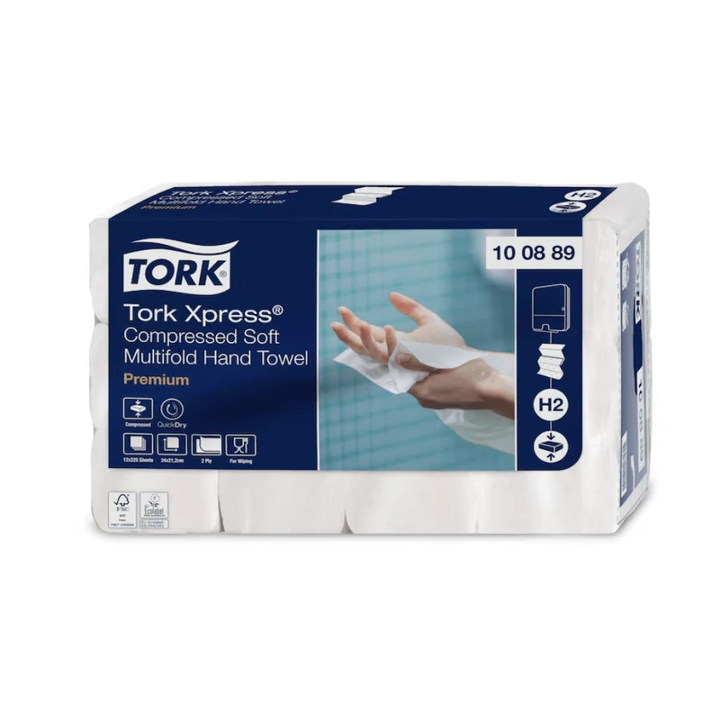 Tork Xpress® Komprimierte Weiche Multifold-Handtücher Premium H2 2-lagig